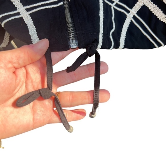 Next outerwear black and white all over embroidered bomber zip up jacket - Picture 5 of 7